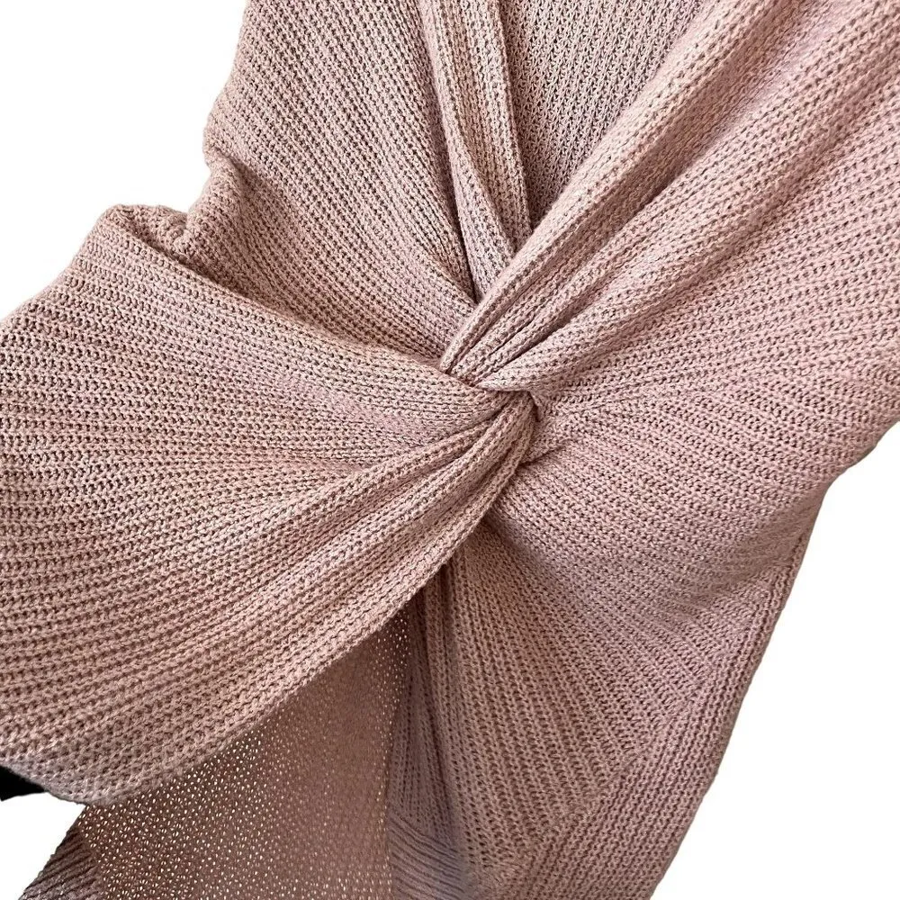 NWT Market and Spruce pink knit blush sweater knot detail classy long sleeved - Image 4