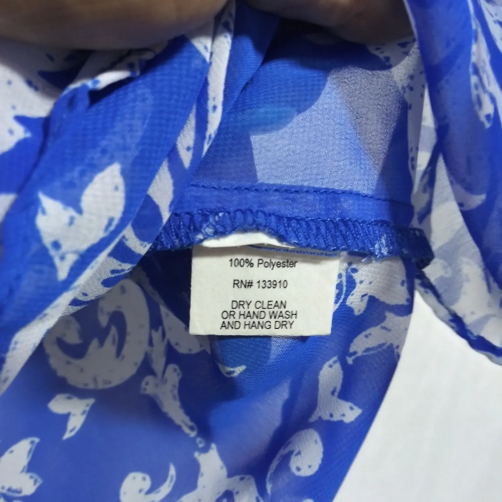 Show Me your Mumu Blue Floral Ruffle Off-Shoulder Semi Sheer Top Size Small - Image 5