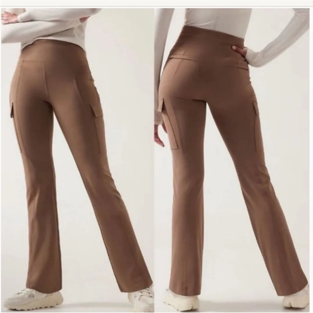 Athleta Delancy Straight Leg Cargo Pant S Tan‎ - Image 2