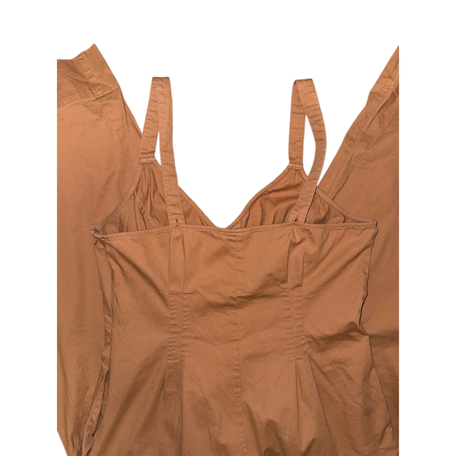 Universal Thread Cropped Overalls Rust Colored Wide Leg Casual Jumpsuit 14 - Image 5