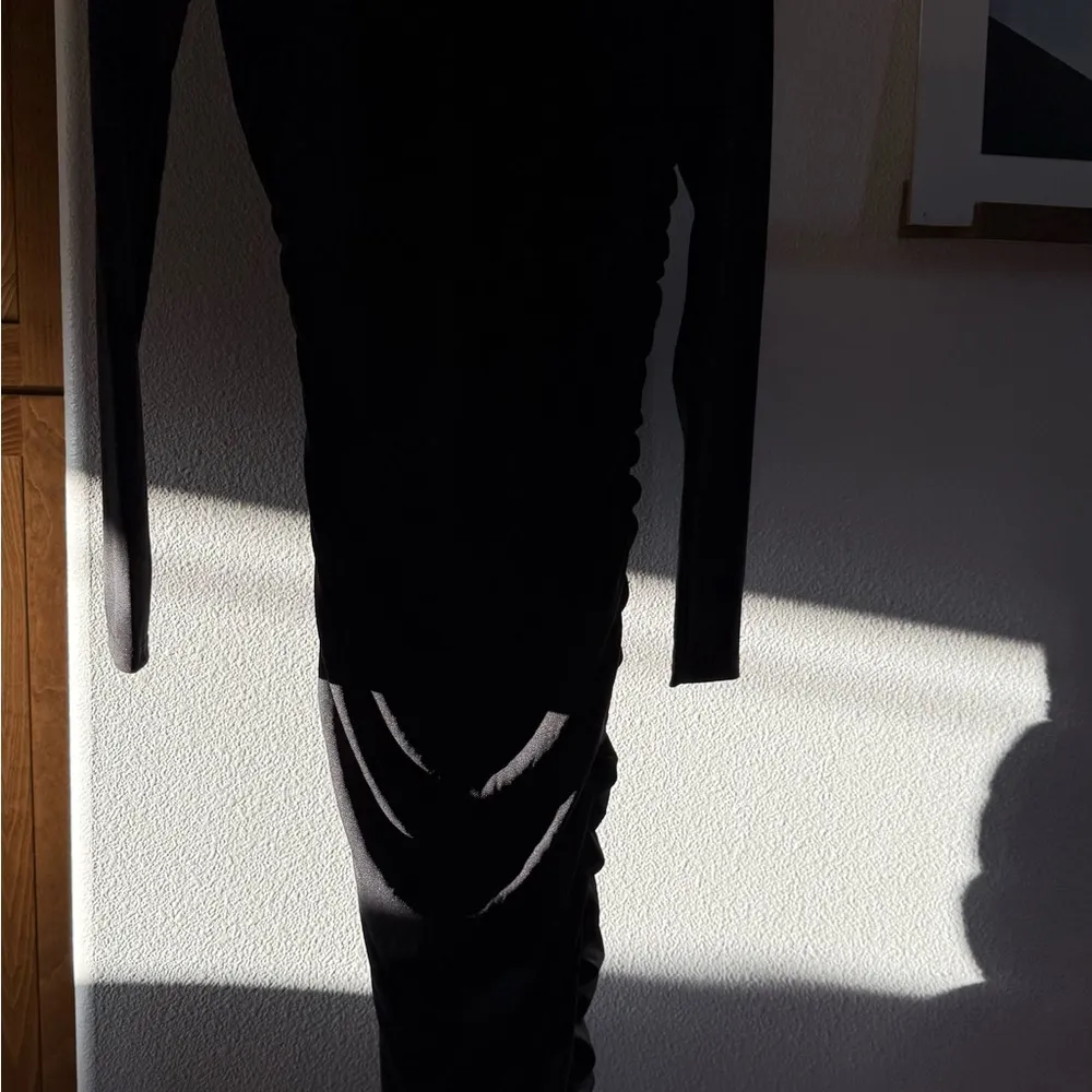 Michael Costello x Revolve Kaylee Midi Black Ruched Dress - Image 5