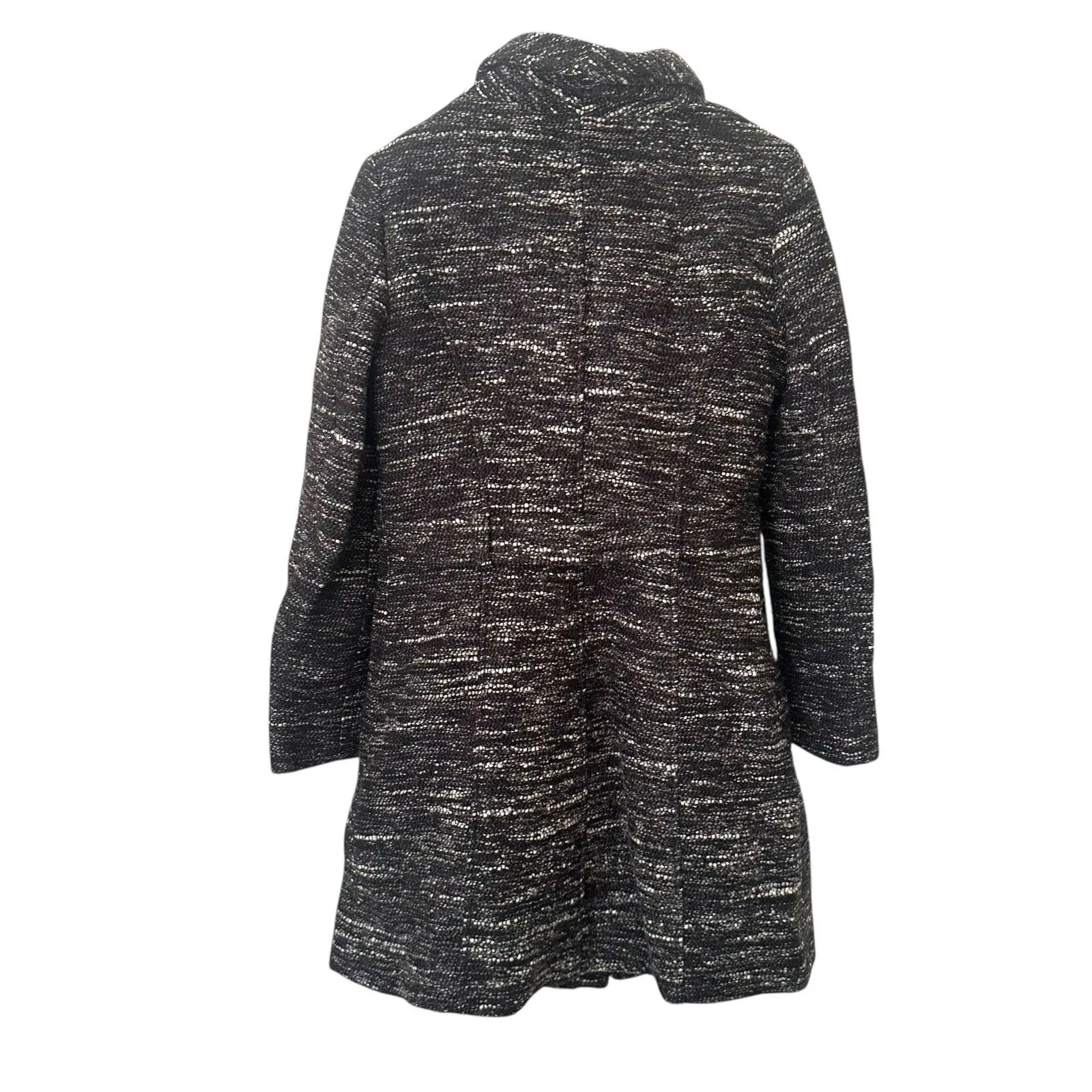 SOIA & KYO Jovita Wool Blend Asymmetrical Zip Trench Coat Dark Gray Medium - Image 3