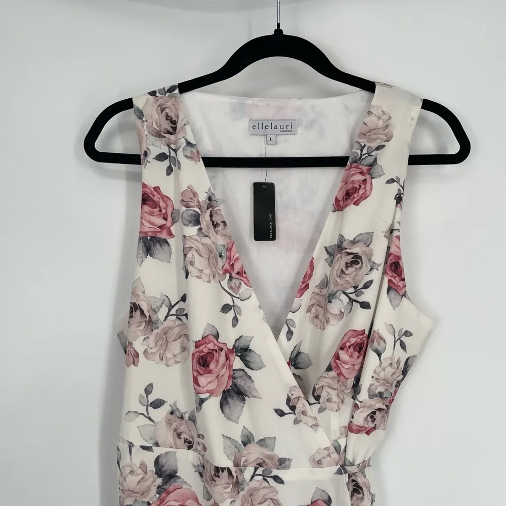 Ellelauri by Liz Rymar Women's Pink Floral Sleeveless Eden Maxi Dress Size Large - Image 4