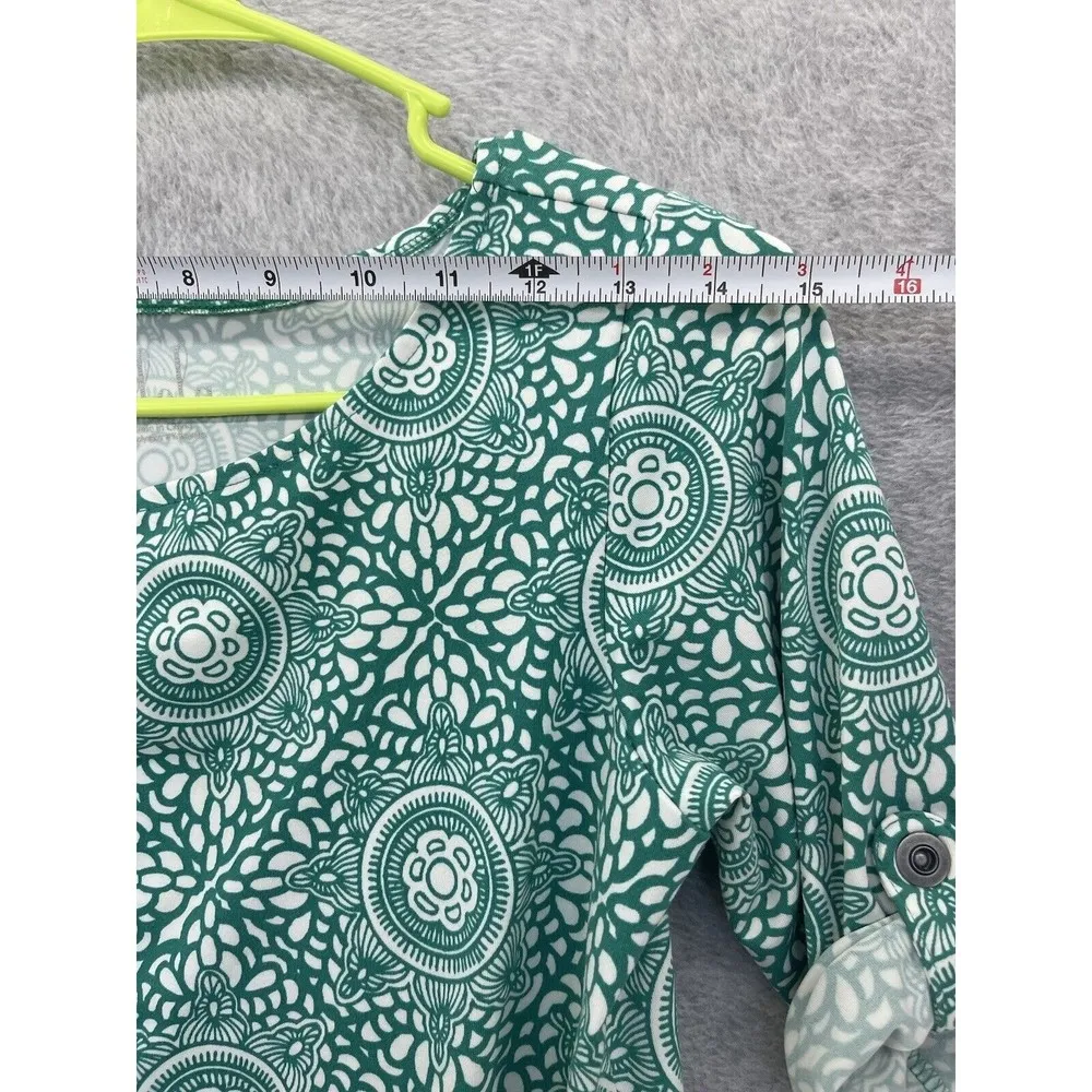 LOLA by AFG Women's Dress Pullover Green Short Sleeve A Line Activewear Small - Image 8