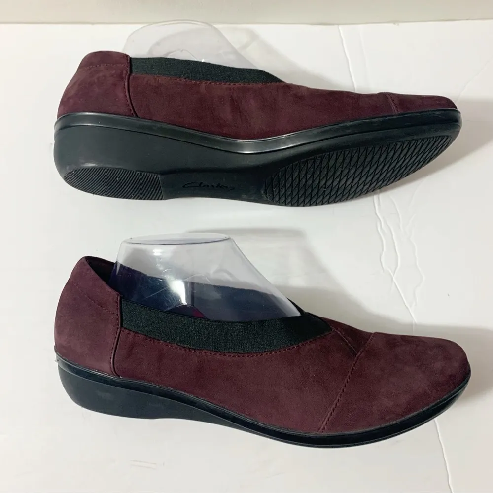 EUC  Collection Everlay Eve Aubergine Suede Slip On Wedge Loafer Size 10M - Image 7