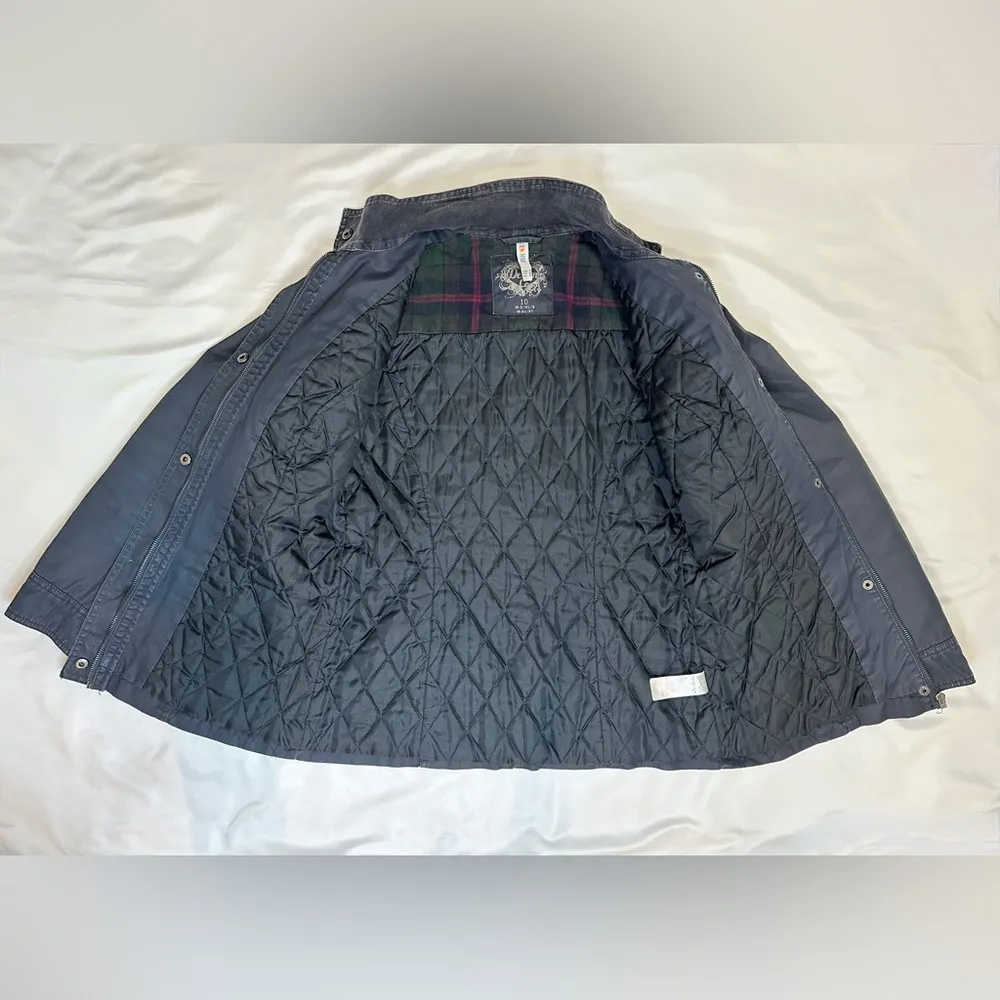 Vintage 90s Denim Co. Spanish-Designed Bomber Cargo Utility Jacket - Navy - M - Image 9