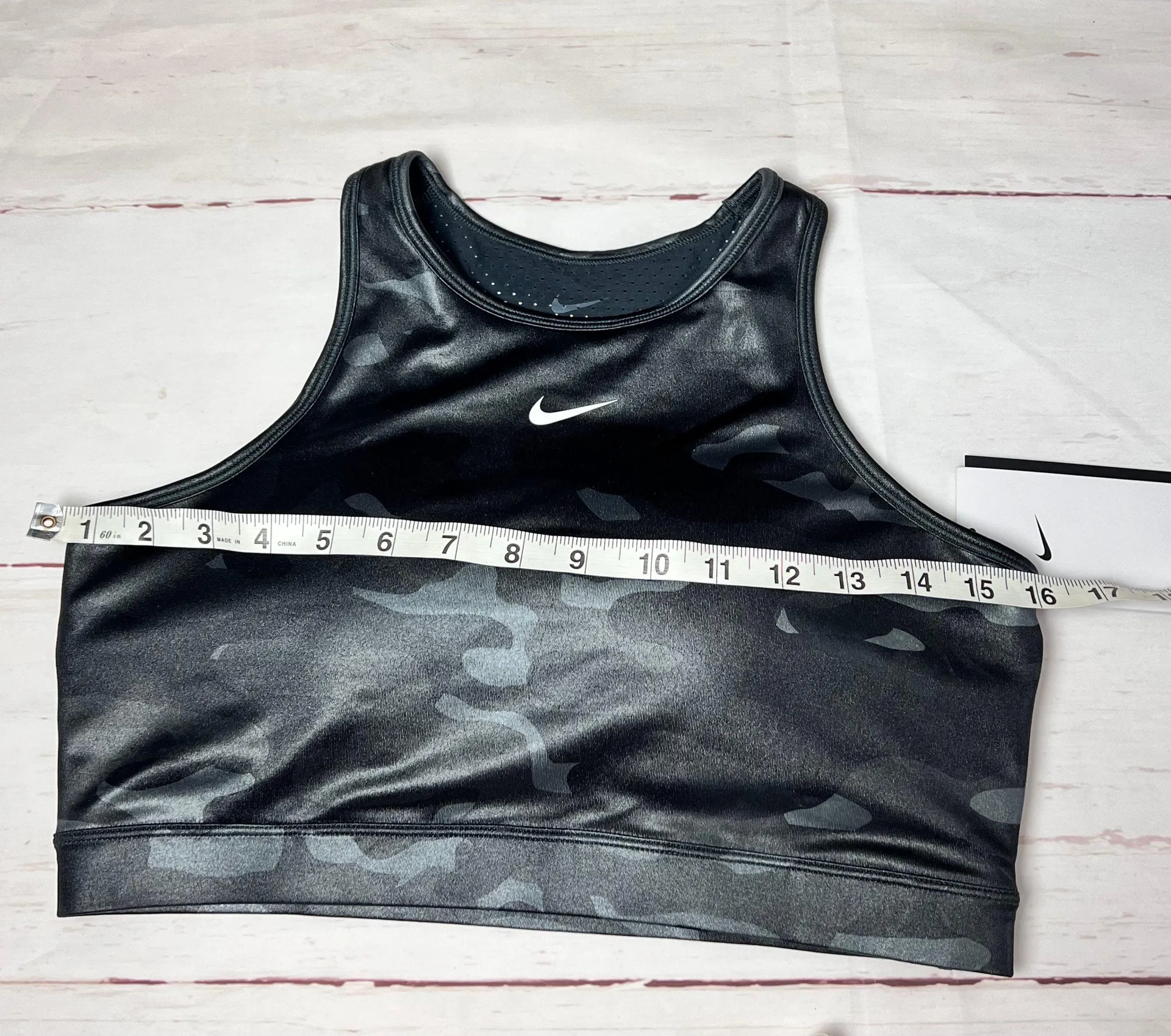 Women’s Black Camo Athletic Sporty Racerback Bra Sz L - Image 13