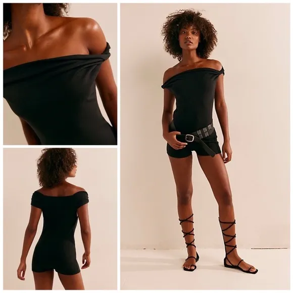 NEW!  BEACH Marren Size SMALL Shorts Romper BLACK - Image 2