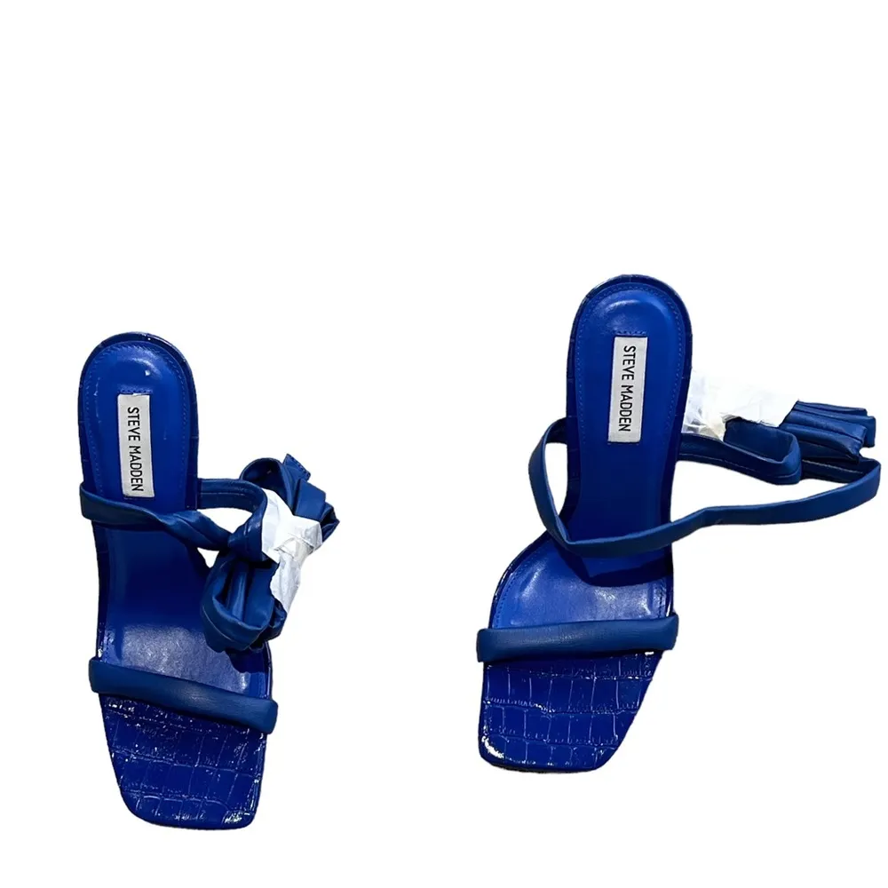 NEW Steve Madden Women's Utilize Heeled Sandal Blue - Image 9