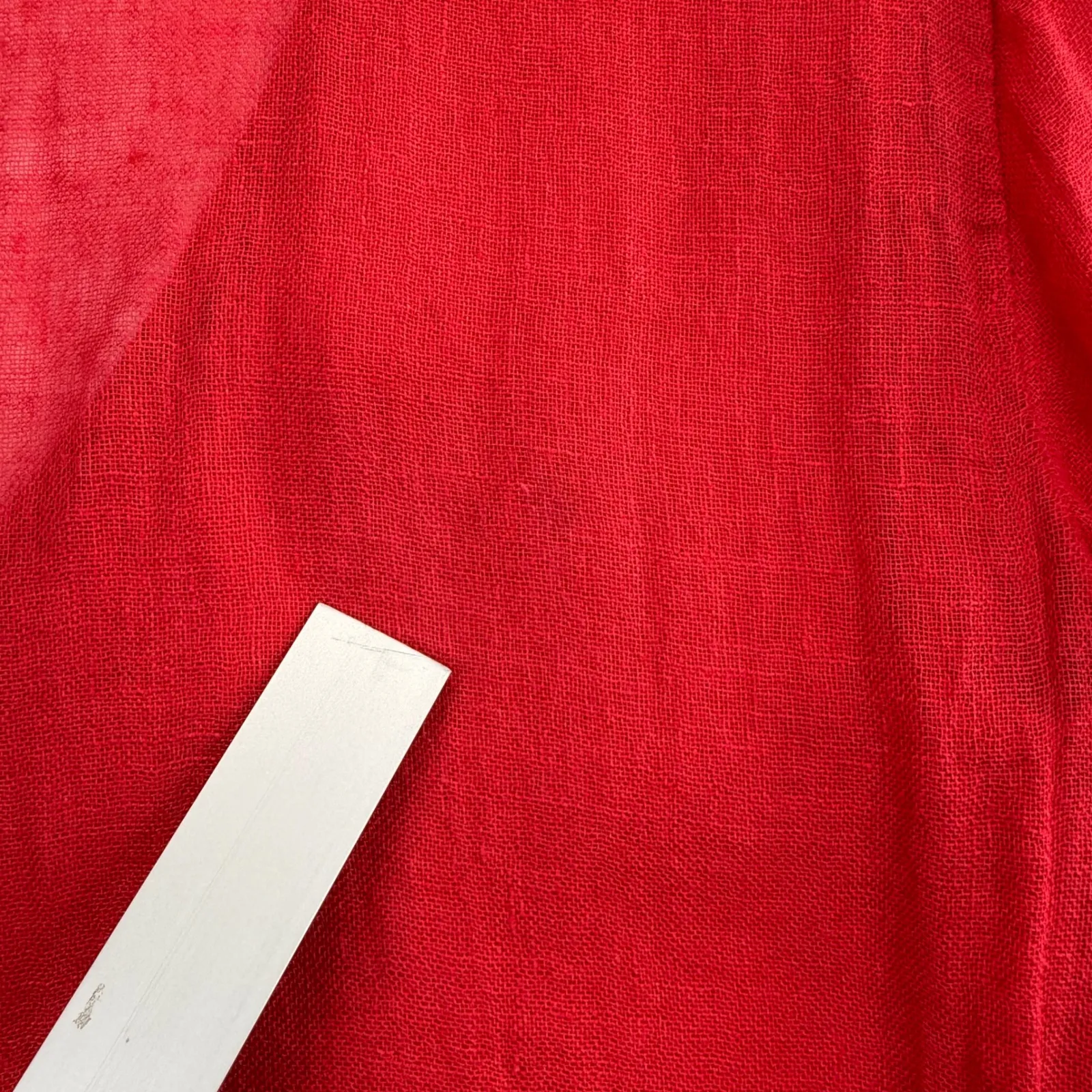 Eileen Fisher Linen Tunic Top V Neck Long Sleeve Red Petite Size‎ PS READ - Image 9