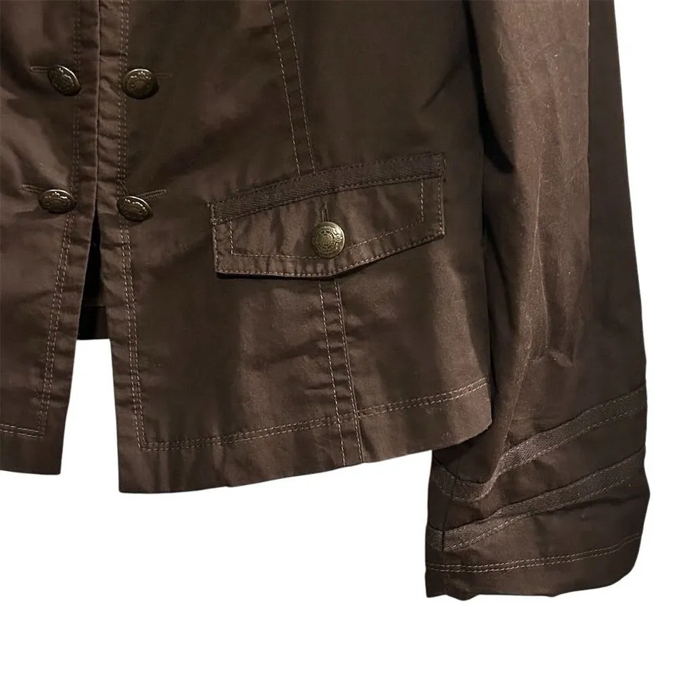 APT. 9 Women's Military Style Jacket Brown Size L Double-Breasted - Image 3