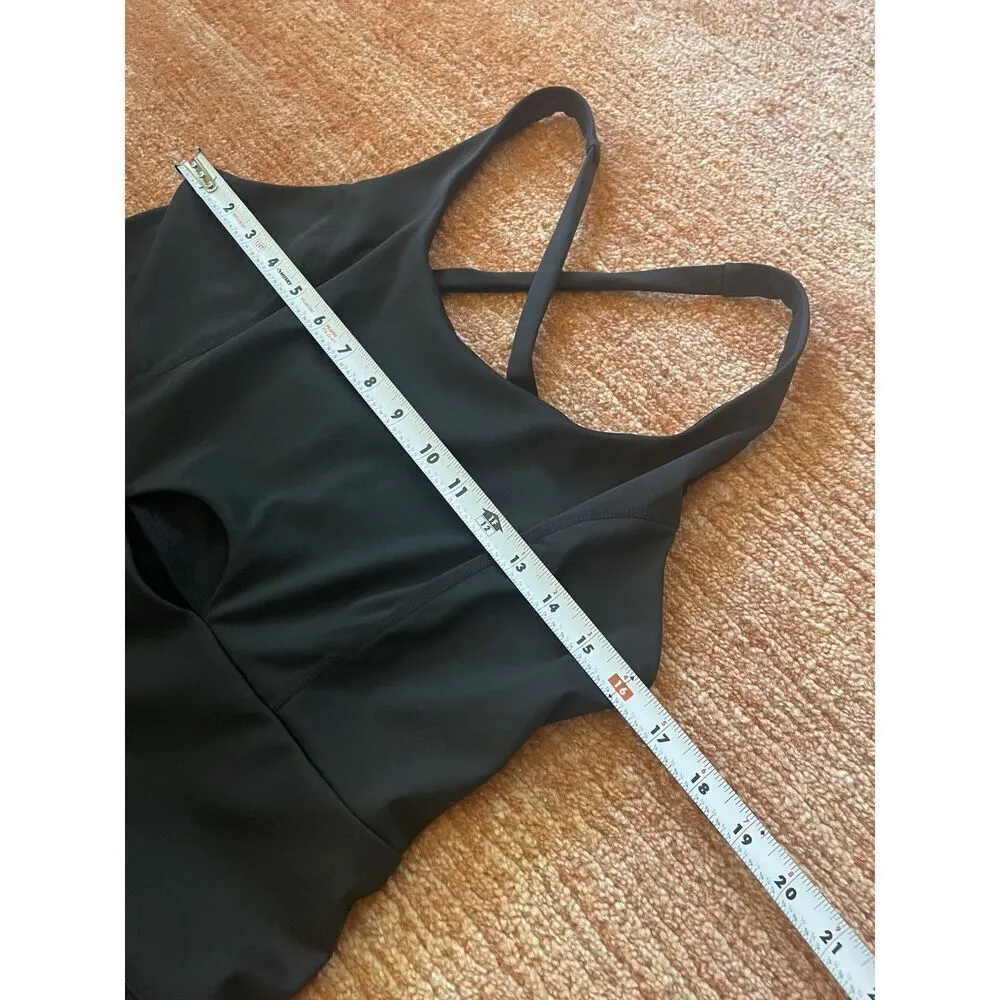 Nylon Romper Black Jumpsuits & Tracksuits for Women Sleeveless One Piece Sz L Size L - Image 3