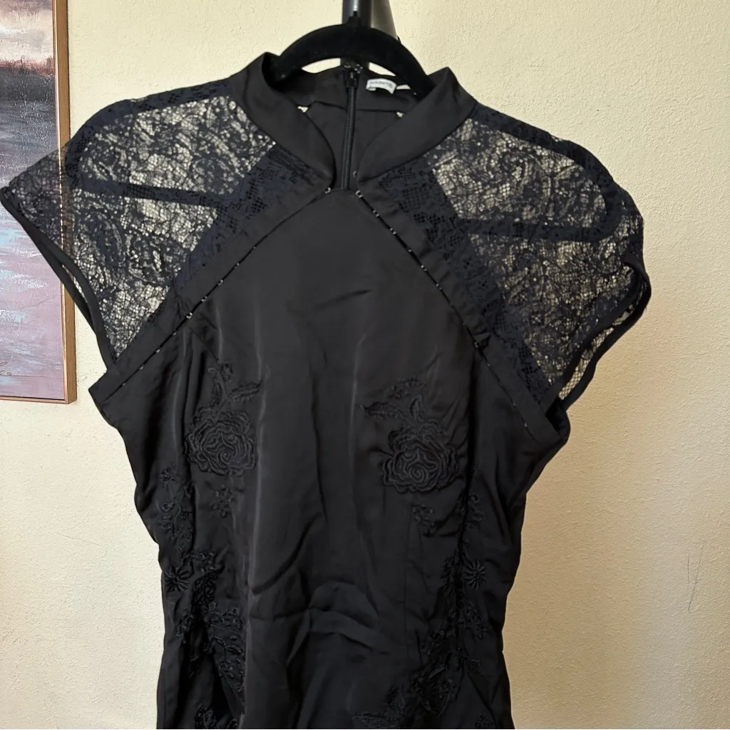 HOUSE OF CB 'Thea' Black Embroidered‎ Mini Dress NWOT XL - Image 5