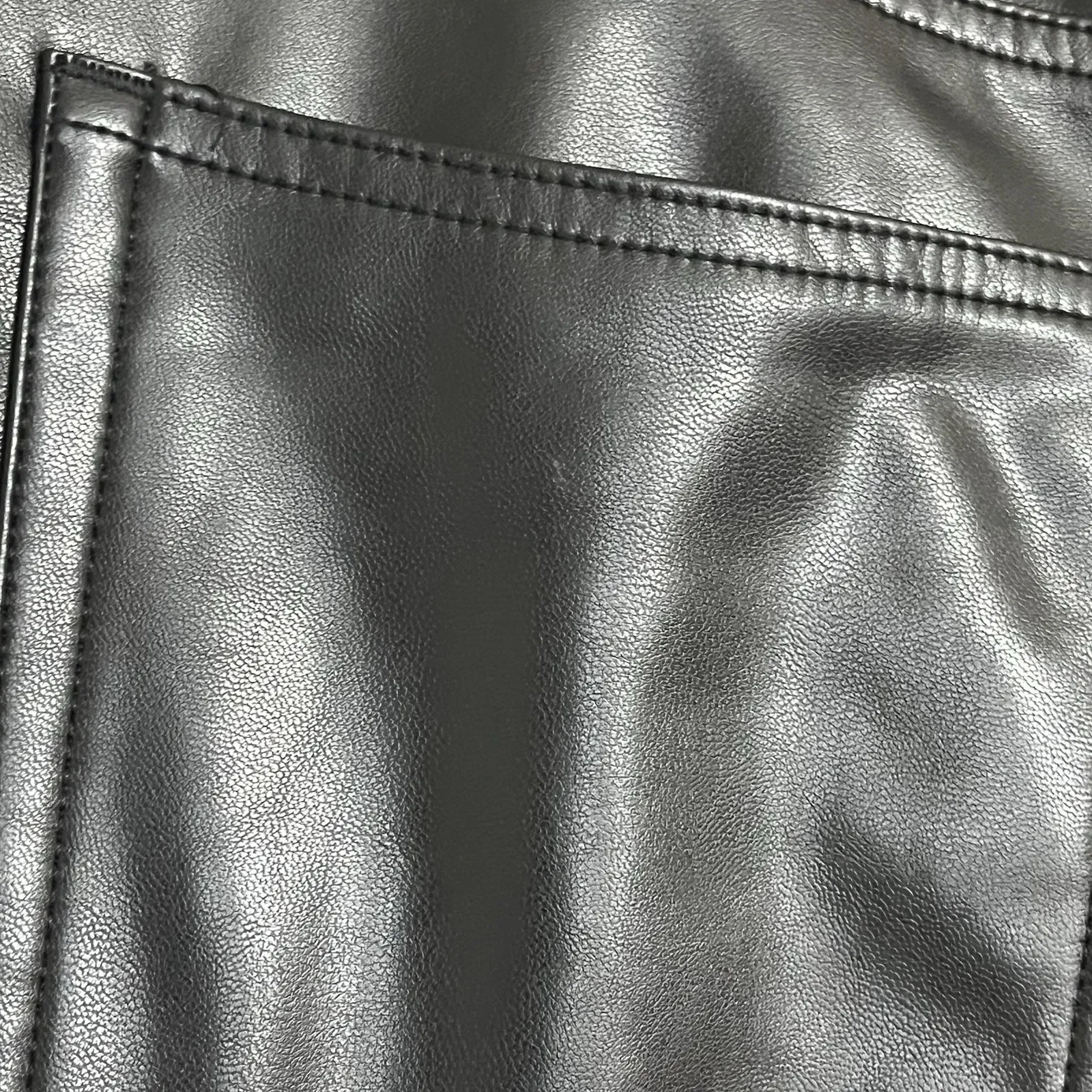 Abercrombie & Fitch Curve Love Vegan Leather 90s Straight Pant Size 33 16 S - Image 13