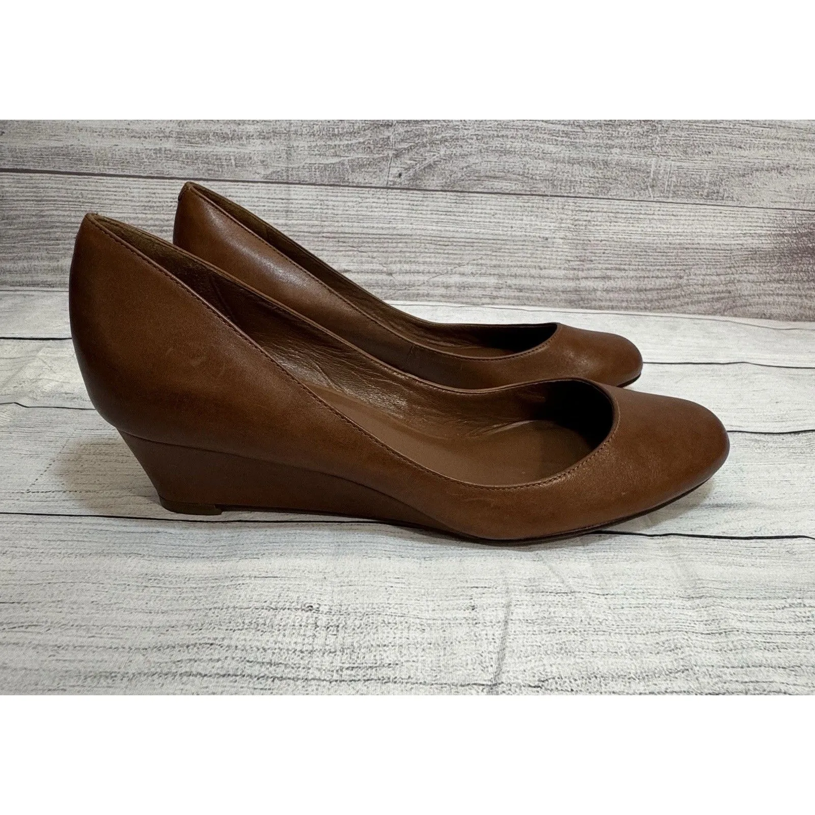 Cole Haan Brown Leather Round Toe Classic WEDGE Sz. 7.5 B - Image 4