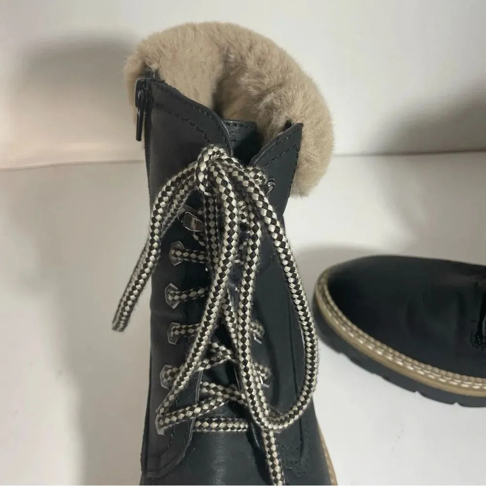 Steve Madden Women’s Alaska Black Winter Boot w Faux Fur Trim Size 10 - Image 8