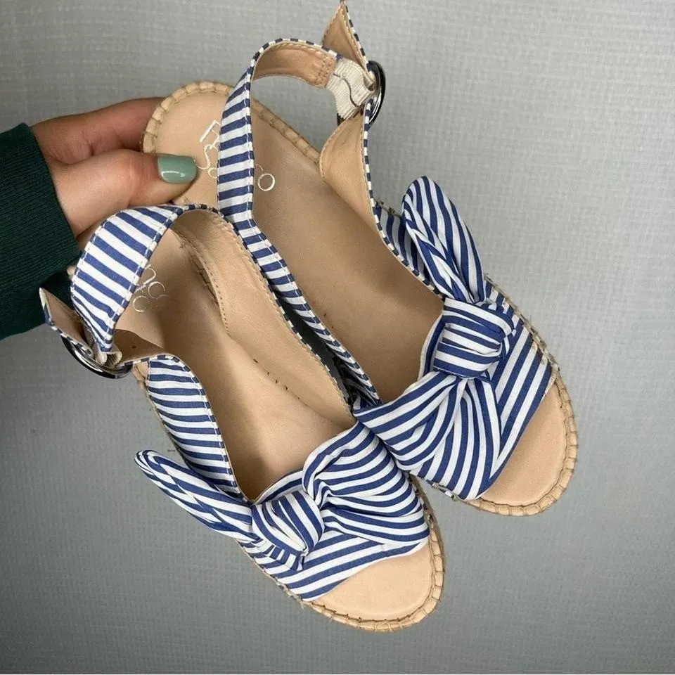 Franco Sarto | Jute Sandal‎ Heel Platform 7.5 Woman's Blue - Image 2