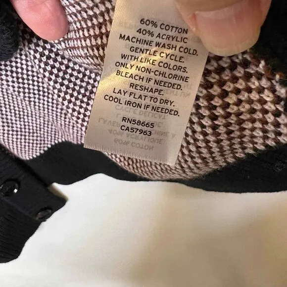 BP Womens Black Cardigan Zebra Print Sleeves Button‎ Front Extra Large Sweater - Image 3