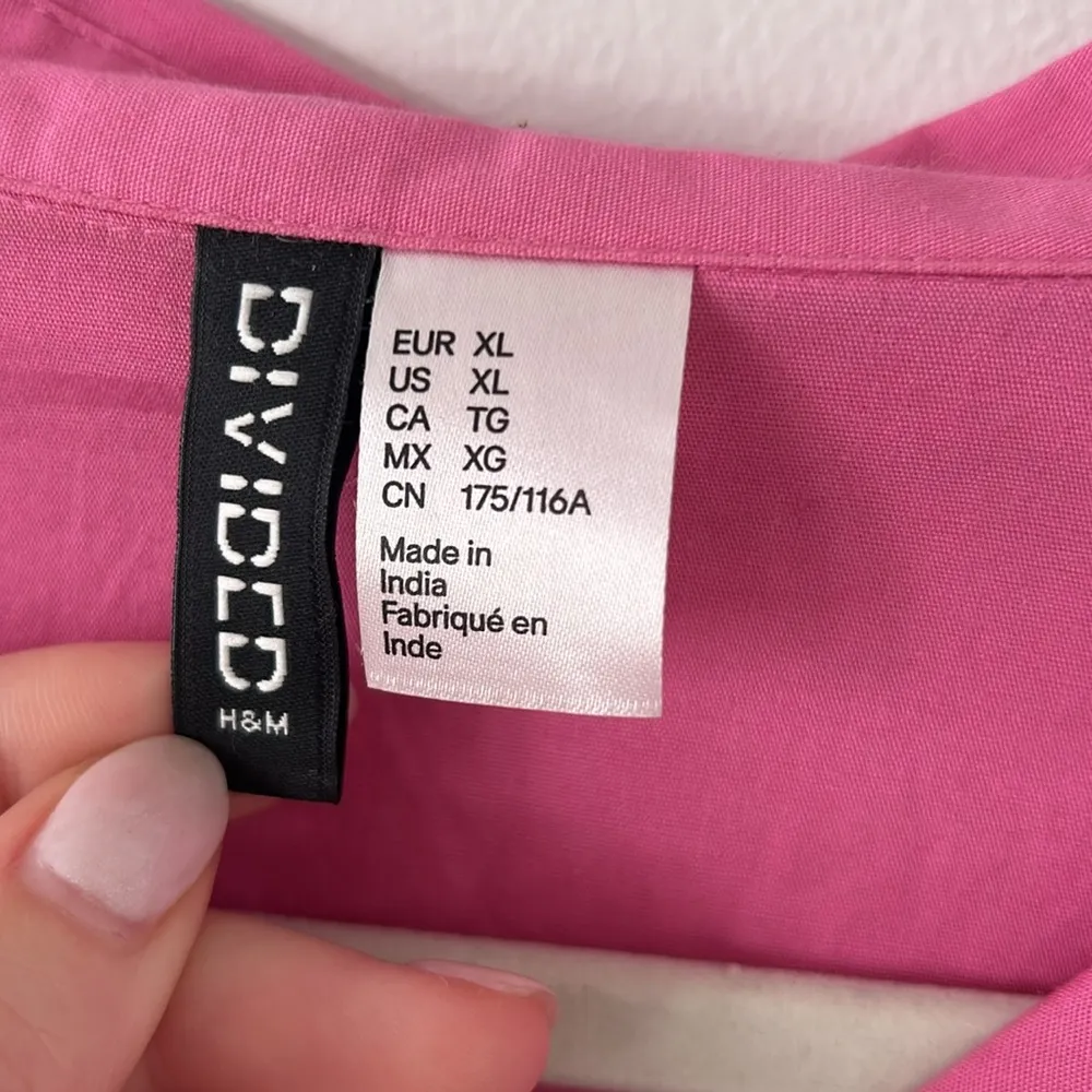 H&M Fuchsia Pink Long Sleeves Button Down Shirt Size XL - Image 2