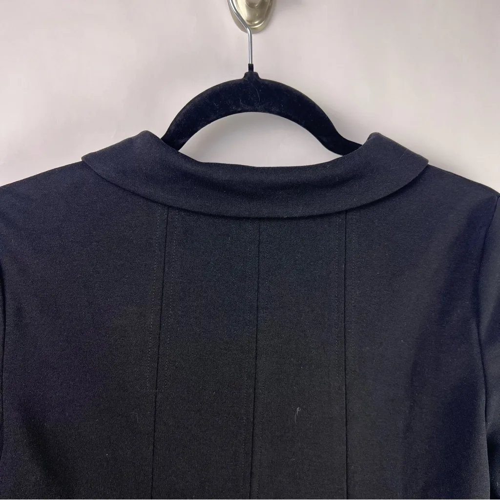 J. Jill Black Stretch Jacket, Button Front, Pleated Back, XS - Image 8
