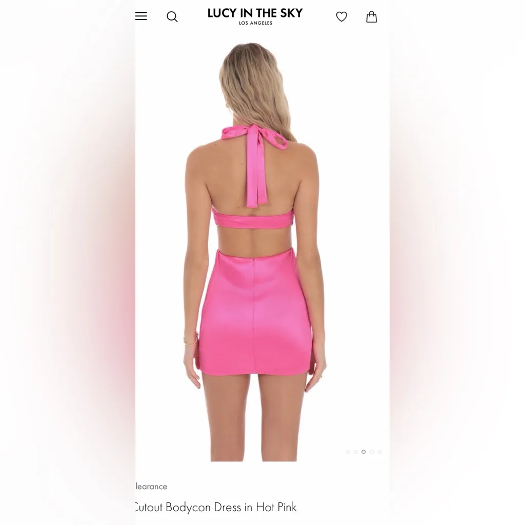 Lucy in the sky Cutout Bodycon Dress in Hot Pink - Image 2