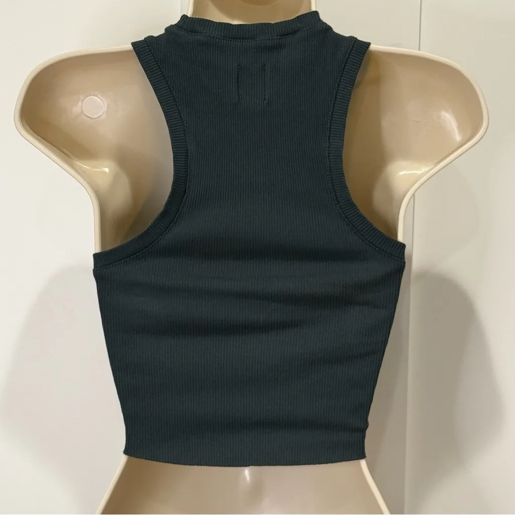 Boys Lie Tank Top One Size Black Bat Ribbed Crop Studded Gothic Y2K Streetwear - Image 5