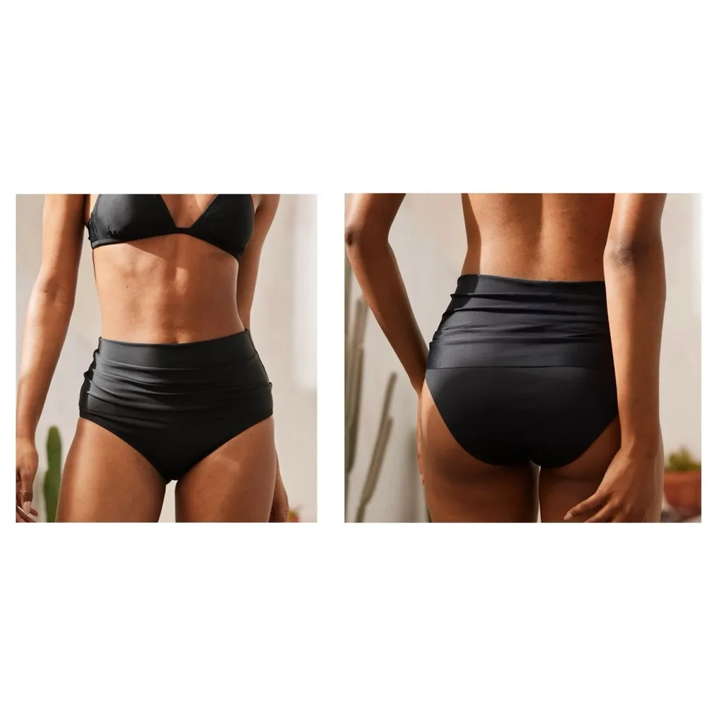New Aerie High Waisted Full Coverage Women's Black Swim Suit Bikini Bottom Sz XS - Image 2