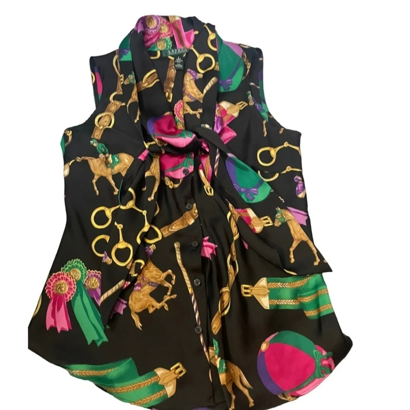 Lauren Ralph Lauren Vintage Derby Front Tie Button Down a - Image 2