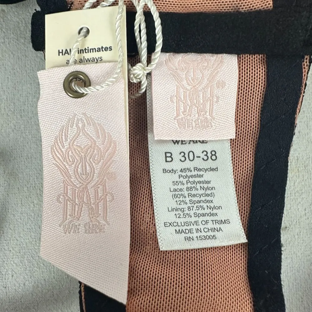 We Are HAH After Hours Bra Black Lace Underwire Adjustable Straps Size B 30-38 - Image 3