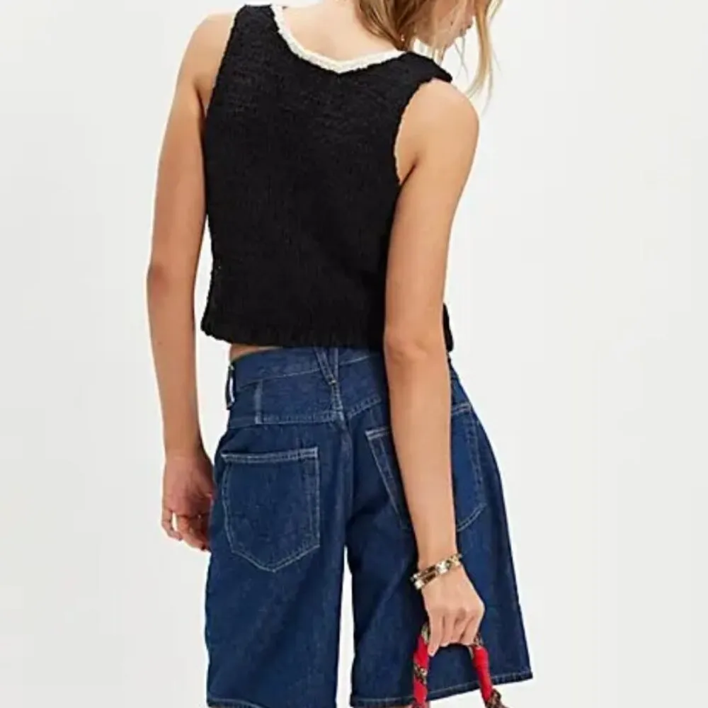 #29 NWT Free People Sicily Shell Sweater in Black Combo - Image 2