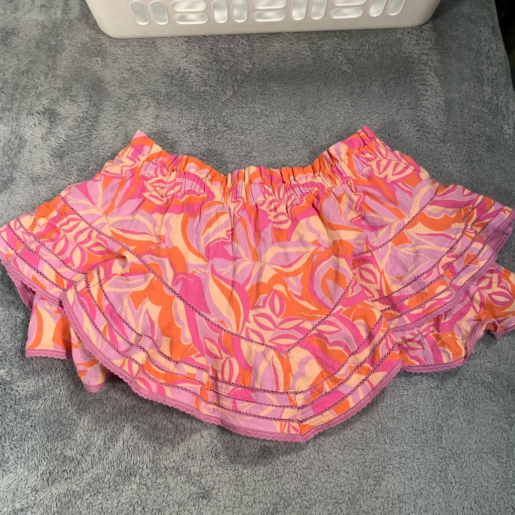 Aerie  Pink and Orange Ruffled Skort - Image 9
