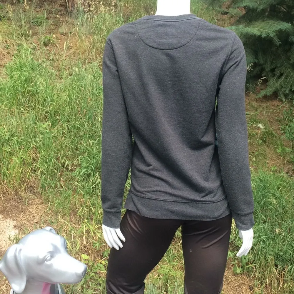 On the Byas Floral Sweatshirt with Pocket Gray Green Women's Size Small - Image 3