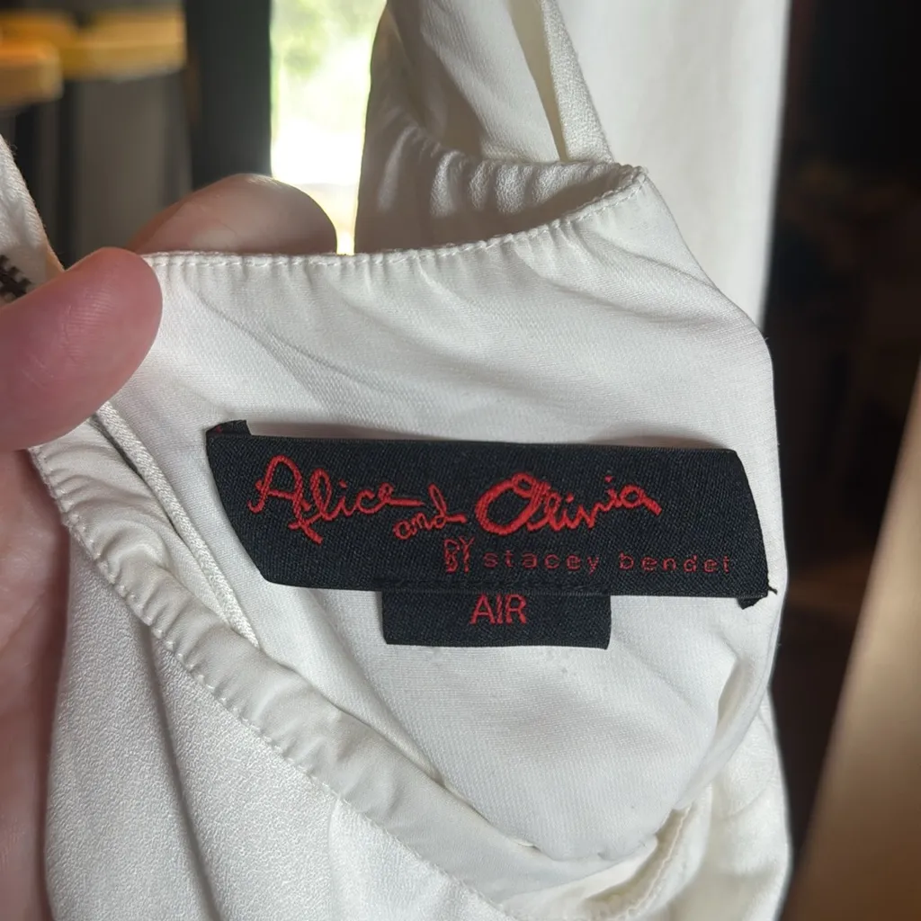 Alice + Olivia Halter Top T-Back White Romper Size Small - Image 3