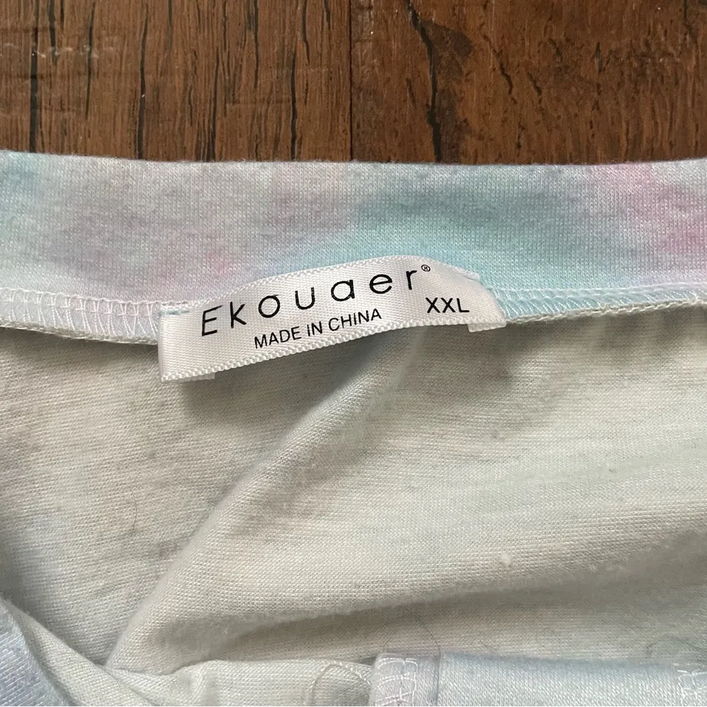 EKOUAER blue/pink tie dye pajama set, size XXL - Image 9