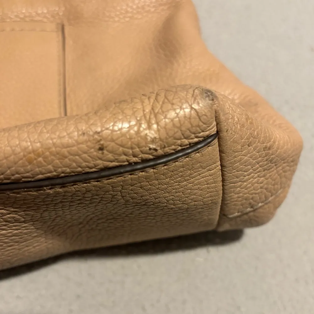 Tory Burch Britten Satchel Purse Tan Color - Image 11