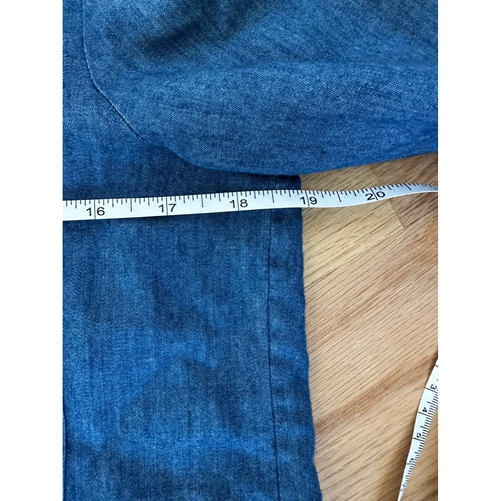 Art Du Basic Denim‎ Shirt Long Sleeve Button Down Pockets Blue Size S - Image 7