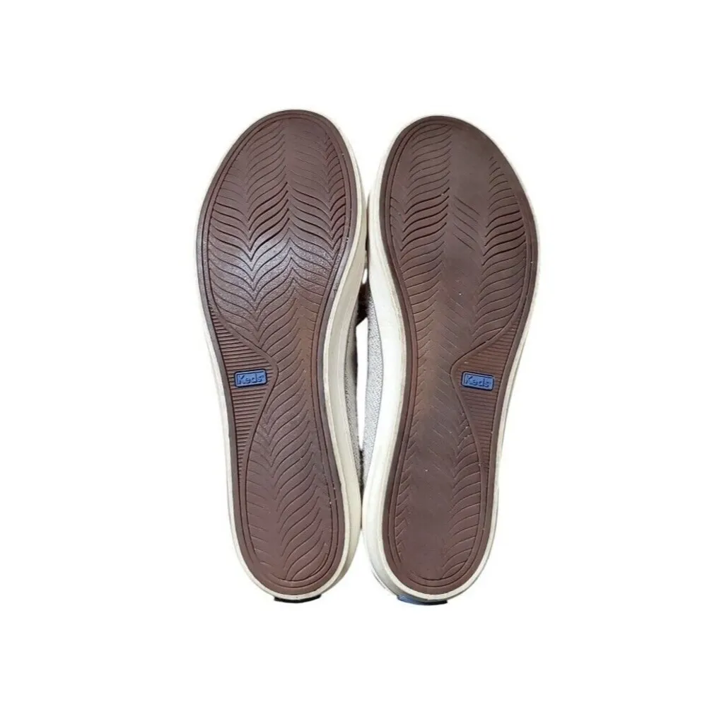 Keds Champion Women 9 Shoes Gray White Casual Canvas Low Top Sneakers Lace Up - Image 4