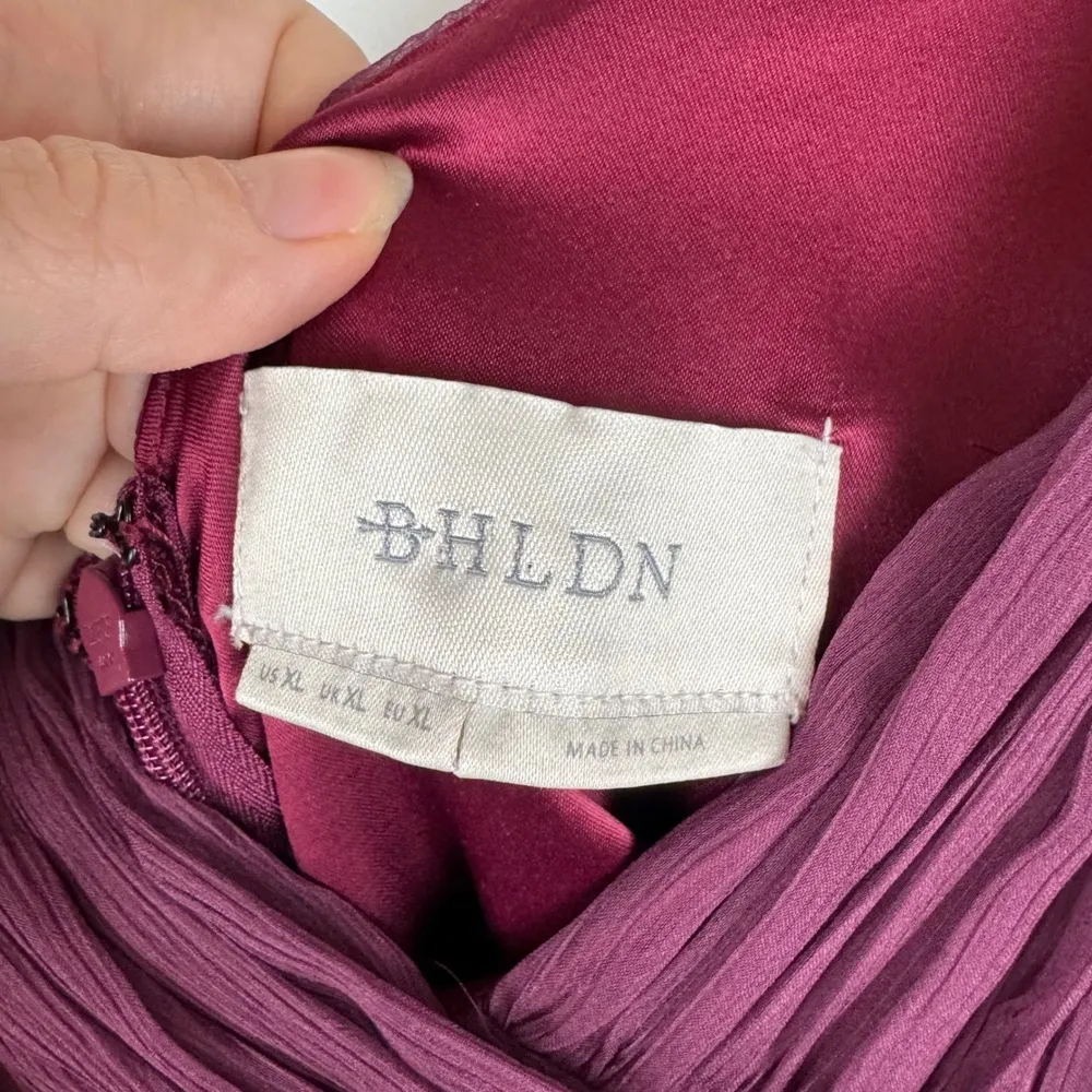 Anthropologie BHLDN Angie Maxi Dress Women's XL Purple Bridesmaid Formal Pleated - Image 6