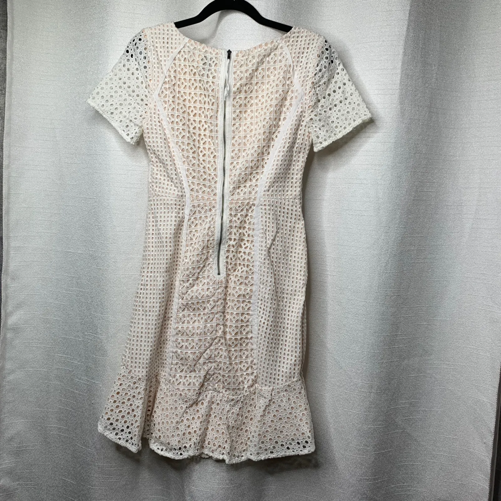 Anthropologie white eyelet mini dress size 2 bridal rehearsal graduation‎ party - Image 3