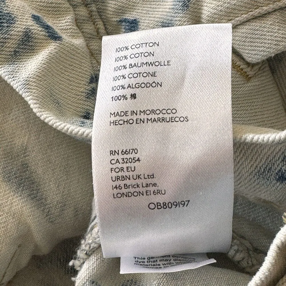 Free People Small Rumors Jean Jacket Button-Up Jones Tie-Dye Long Sleeve Pockets - Image 11