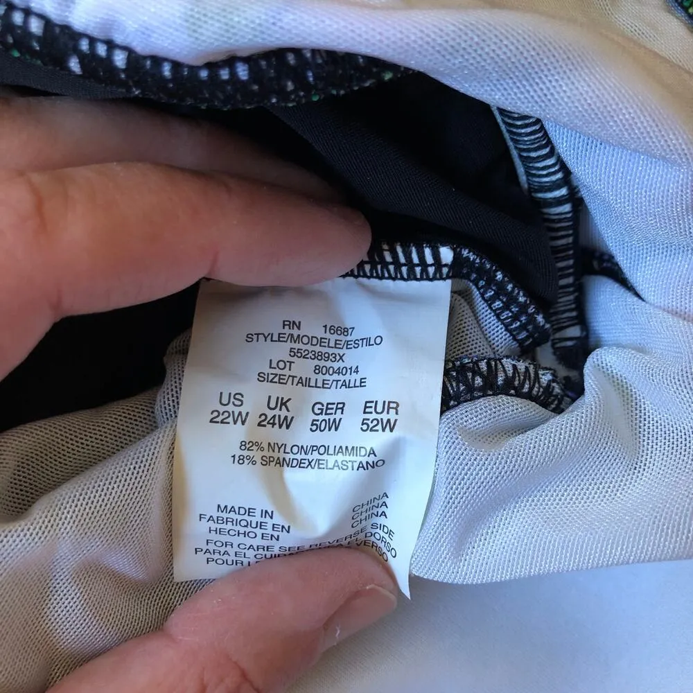 Shapesolver NWT Women's Fly Away Black Purple Floral Bathing Suit Size 22W - Image 7