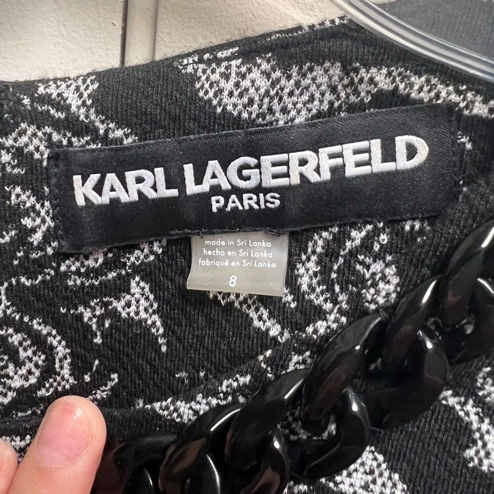 Karl Lagerfeld floral black dress - Image 3