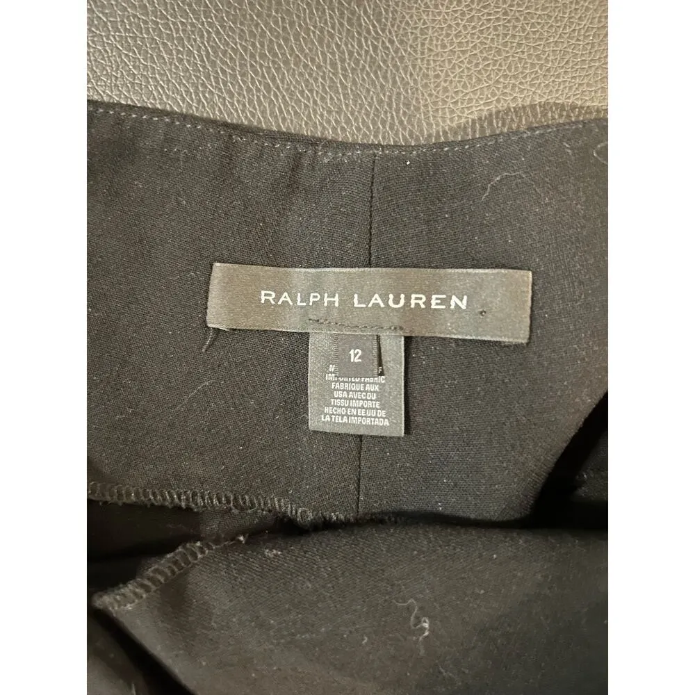 Ralph Lauren Black Label Black Dress Pants Size 12 Professional Ankle - Image 2