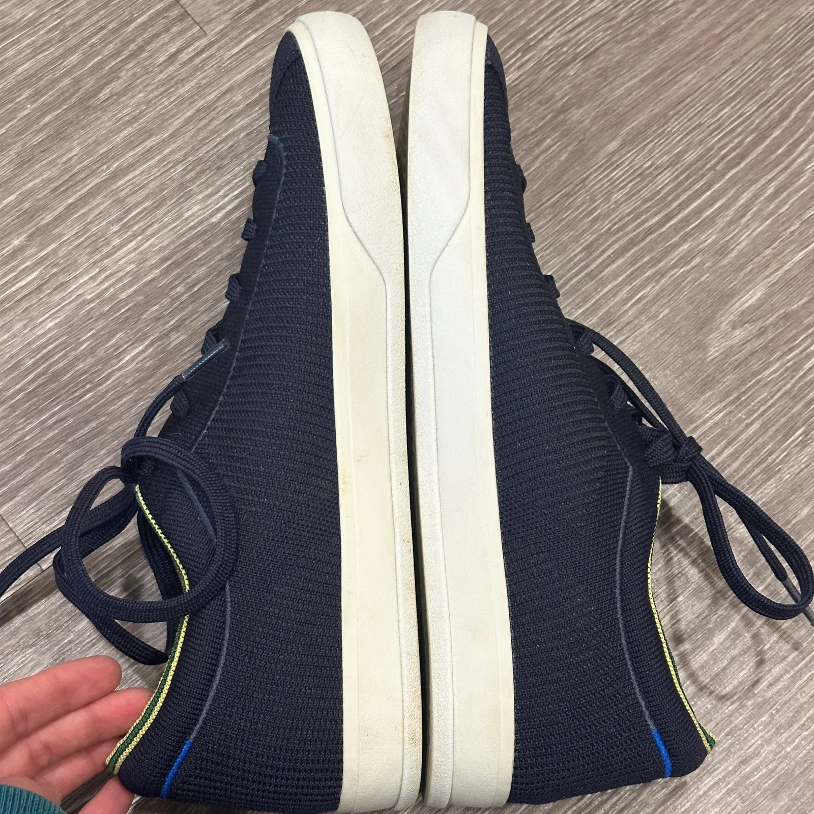 Rothy's Navy Blue Lace-Up Women's Sneaker Comfort Preppy Casual Sustainable 11 - Image 4