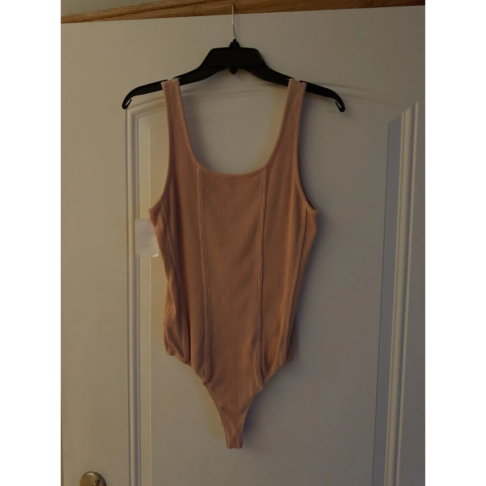 AGOLDE Bodysuit Elna Corset Seam Ribbed Grapefruit NEW Womens Large $178.00 - Image 8