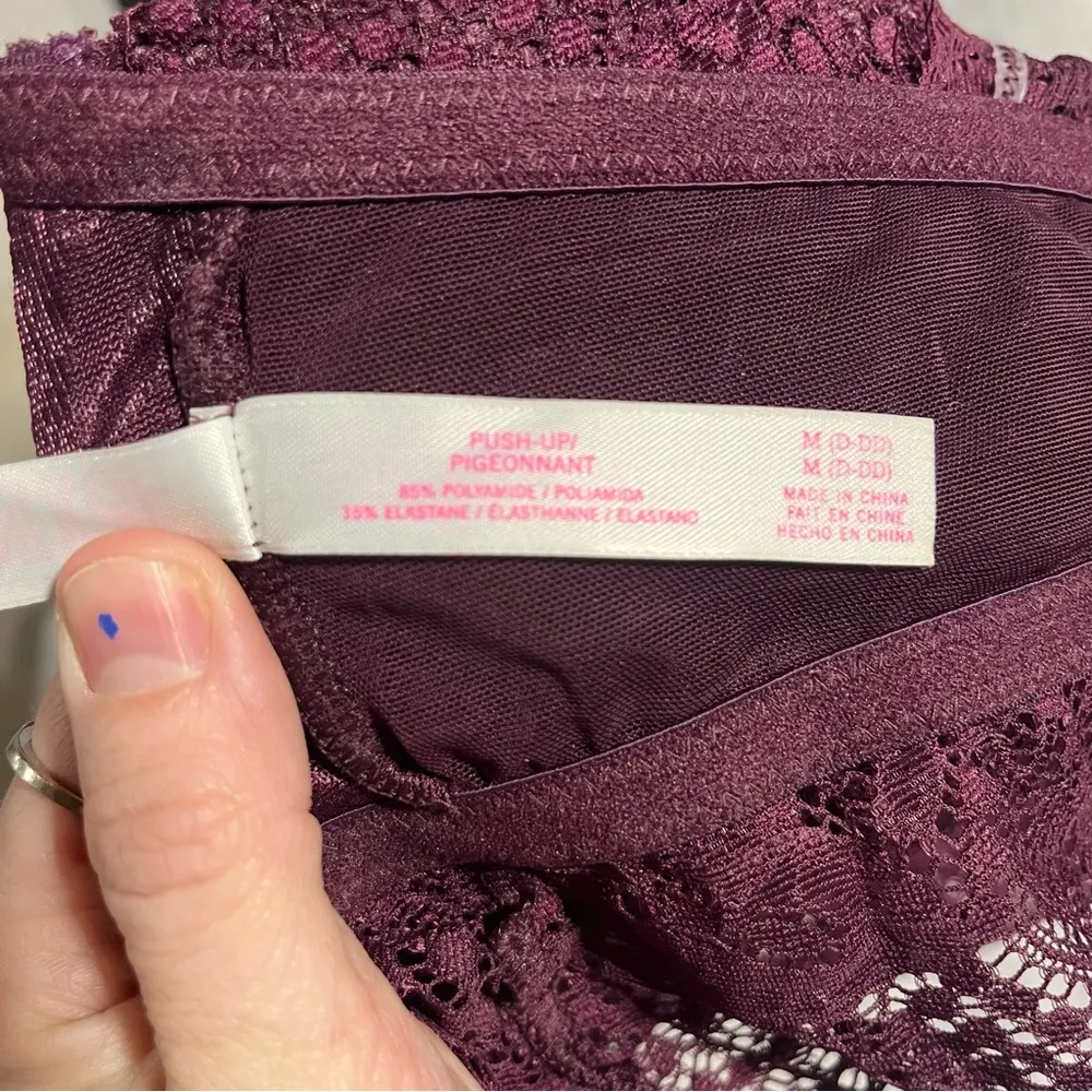 PINK Victoria’s Secret Burgundy Red High Mock Bra; D/DD Women’s - Image 7