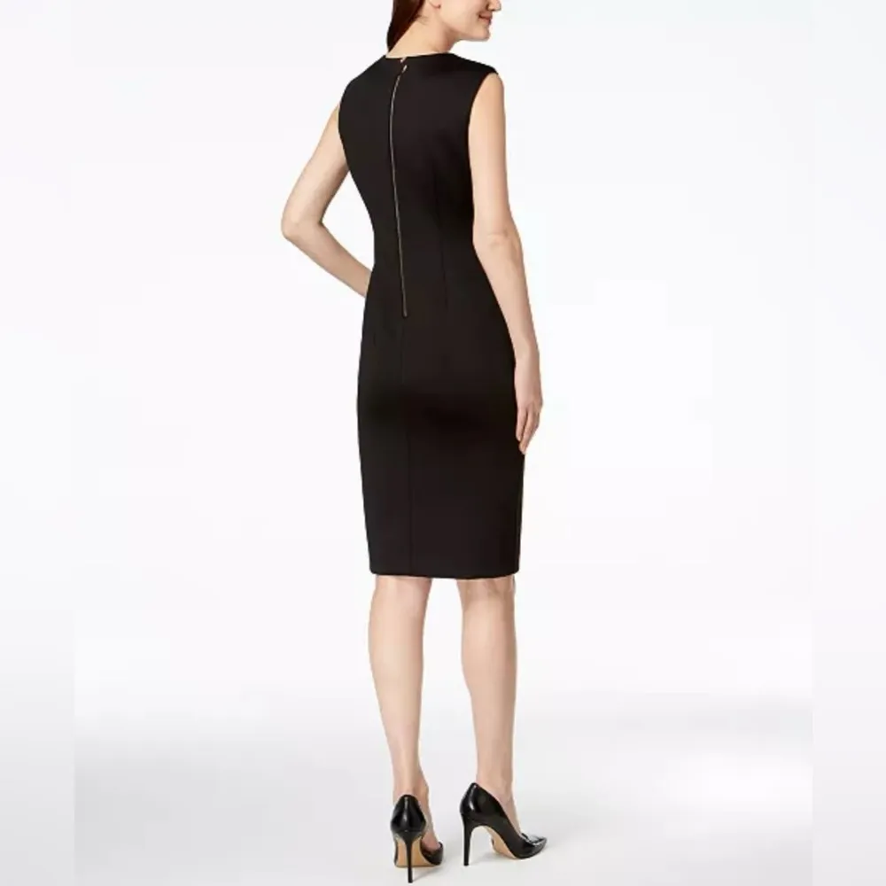 Calvin Klein Square Neck Sheath Dress, Black, Size 2, EUC - Image 2