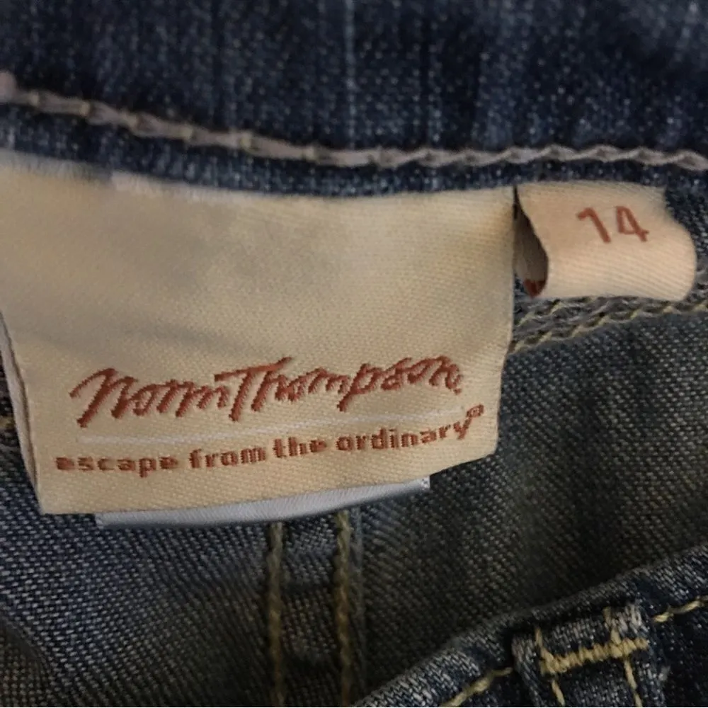 NORM THOMPSON! Escape the Ordinary Denim Flare Mouse Pocket Gauchos Blue Size undefined - Image 8