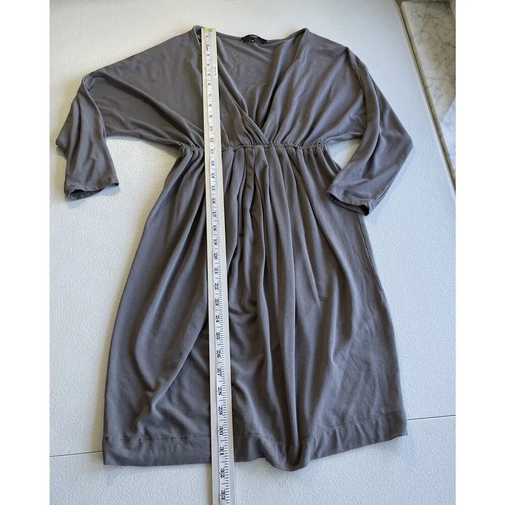 Tart Faux Wrap V-Neck Dolman Sleeve Dress Size XS Basic Minimalist Dark Gray - Image 7