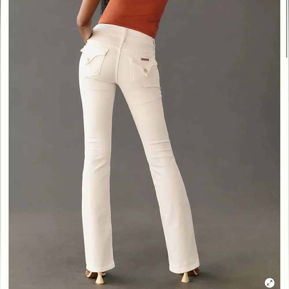 Hudson White Beth Baby Boot Cut Mid Rise Jeans 29 X 34 - Image 2